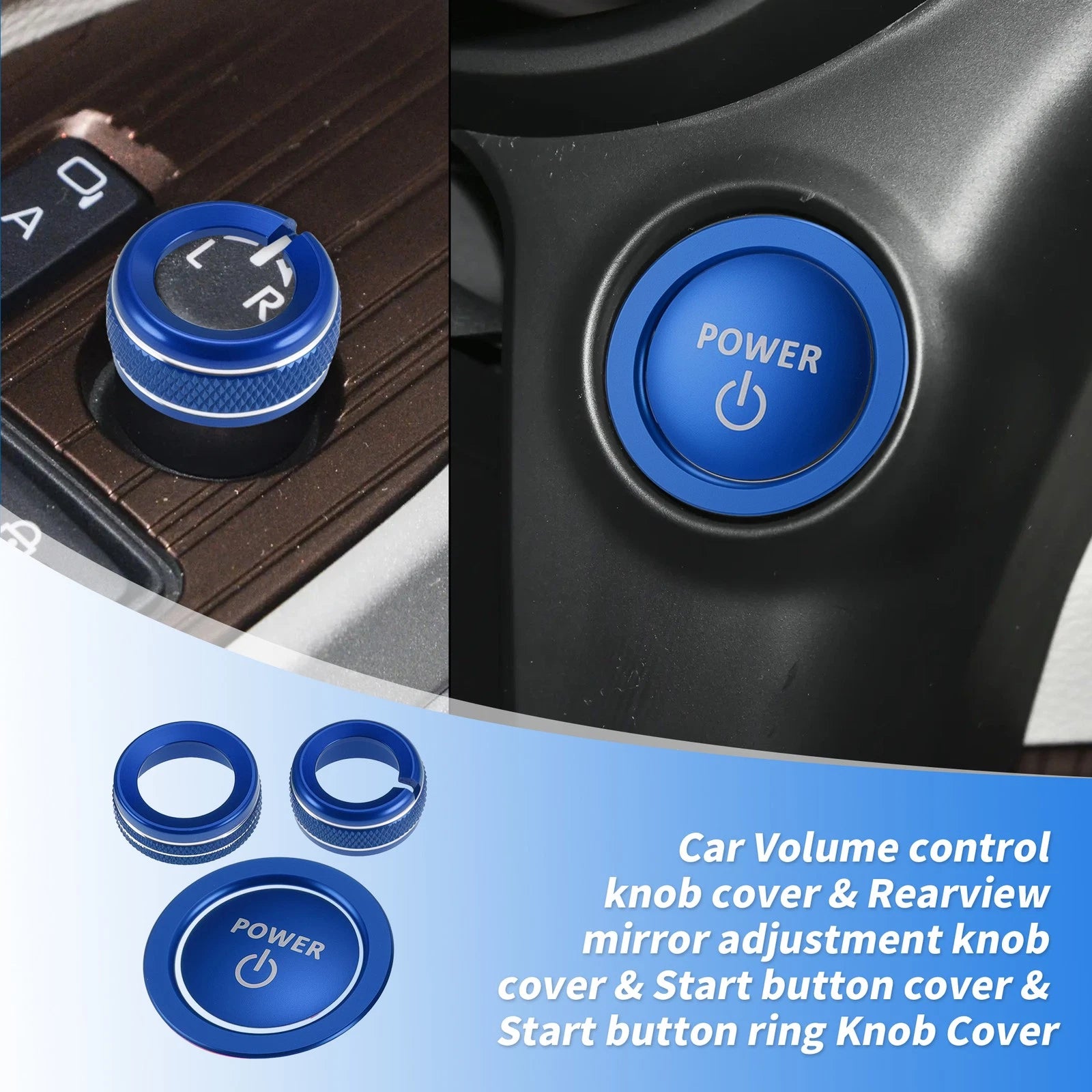 Volume Knob Cover Trim Ring for - Blue