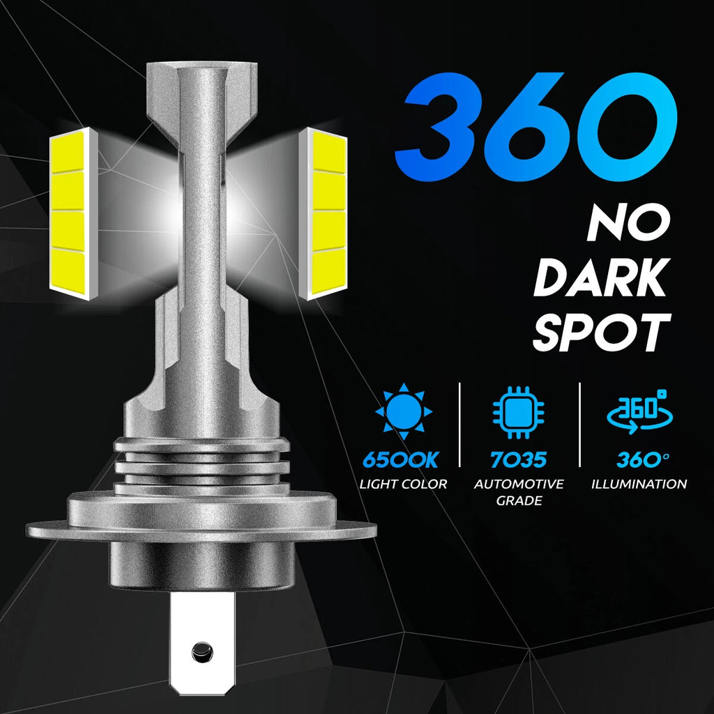 2X H7 LED Headlight Bulbs 20000LM 6500K for