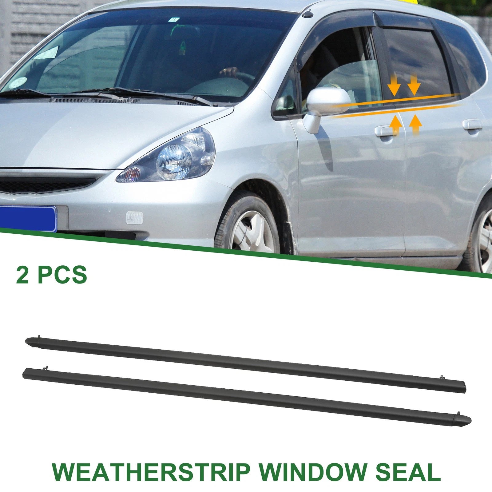 2pcs Front Left Right Weatherstrip Window Seal Replacement for Honda Fit (2007–2014)