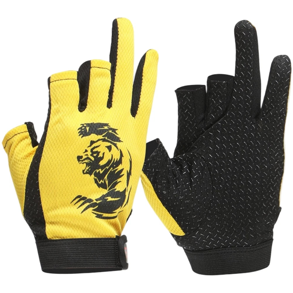 Quick Dry Fishing Gloves Three Finger Style with Breathable Palm