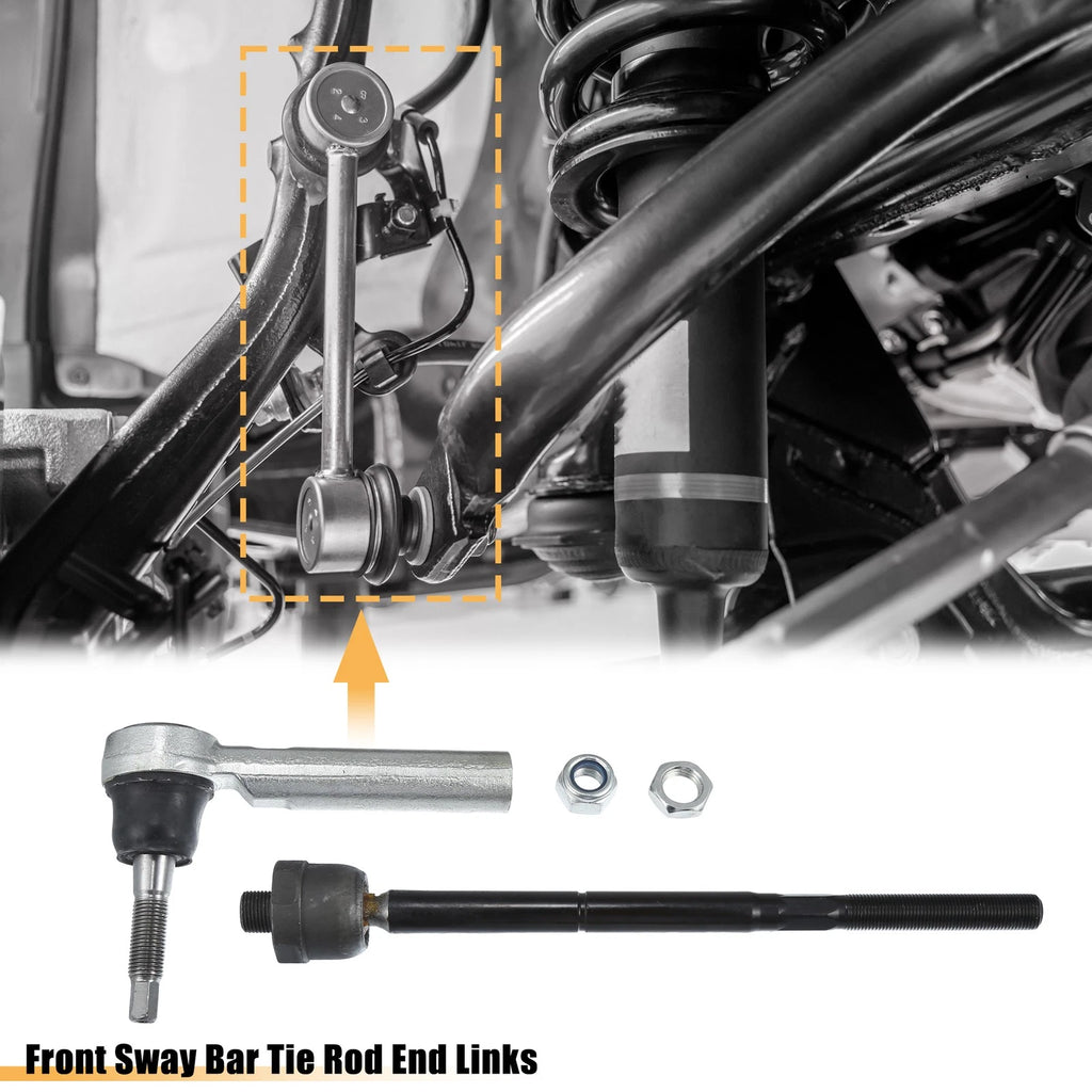 6 Pc Inner Outer Tie Rod Sway Bar Kit for Cadillac Escalade (2015–2019)