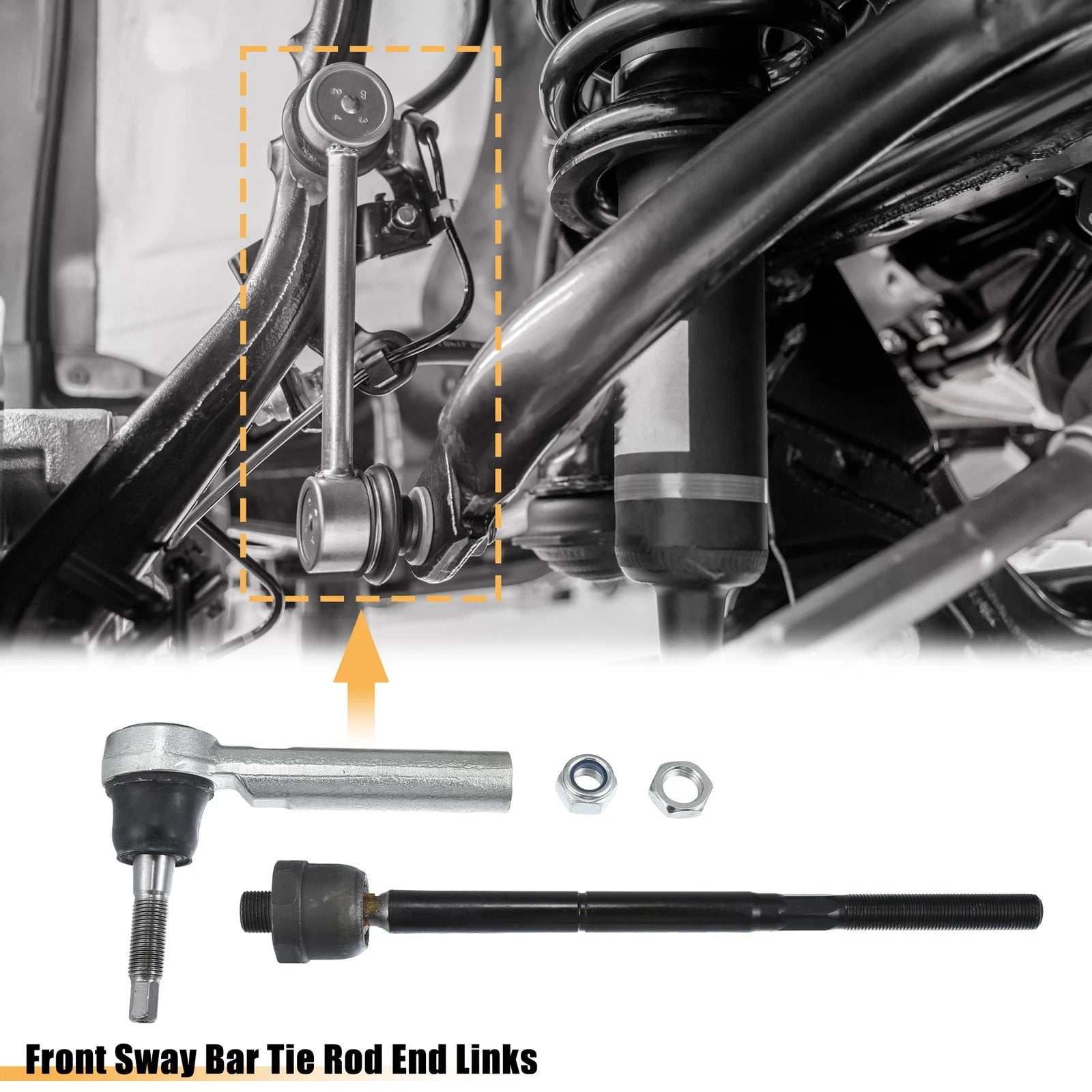 6 Pc Inner Outer Tie Rod Sway Bar Kit for Cadillac Escalade (2015–2019)