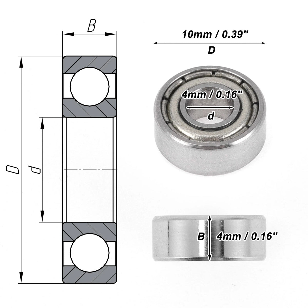 1040ZZ Deep Groove Ball Bearing for Scooter Skateboard Wheel (1 Pc)