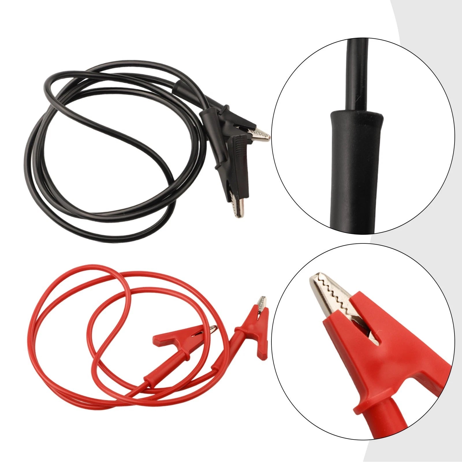 Set of 4 Crocodile Clip Electrical Testing Leads 100cm