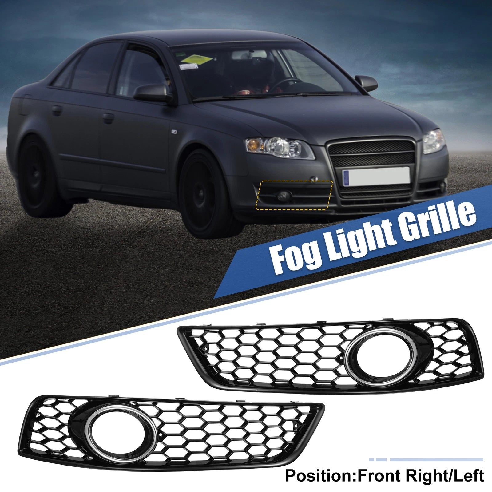 Fog Light Grille Cover Front Right/Left Replacement for Audi A3 (2009–2013)