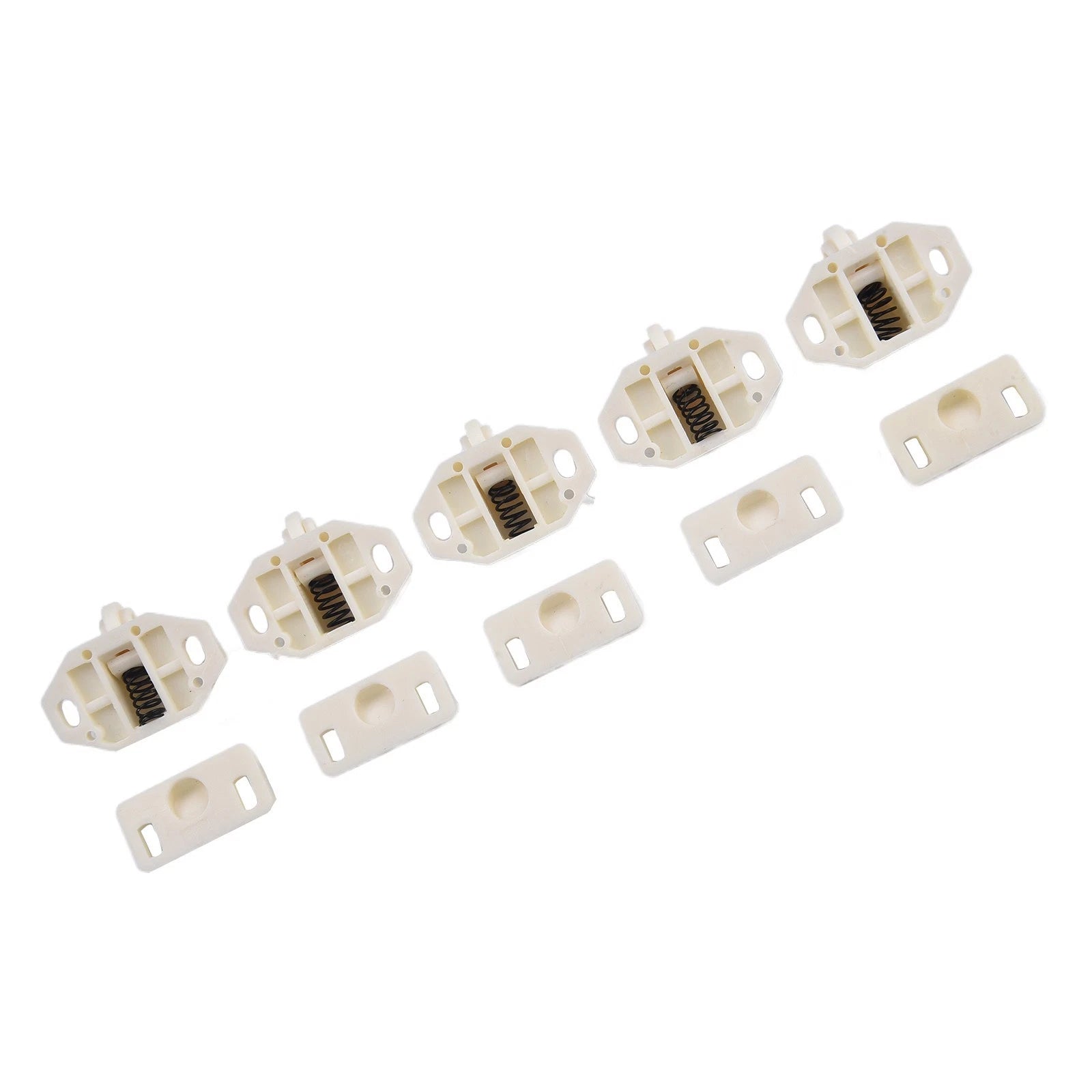 5pc Roller Catch for Furniture Cabinet Doors (White ABS)