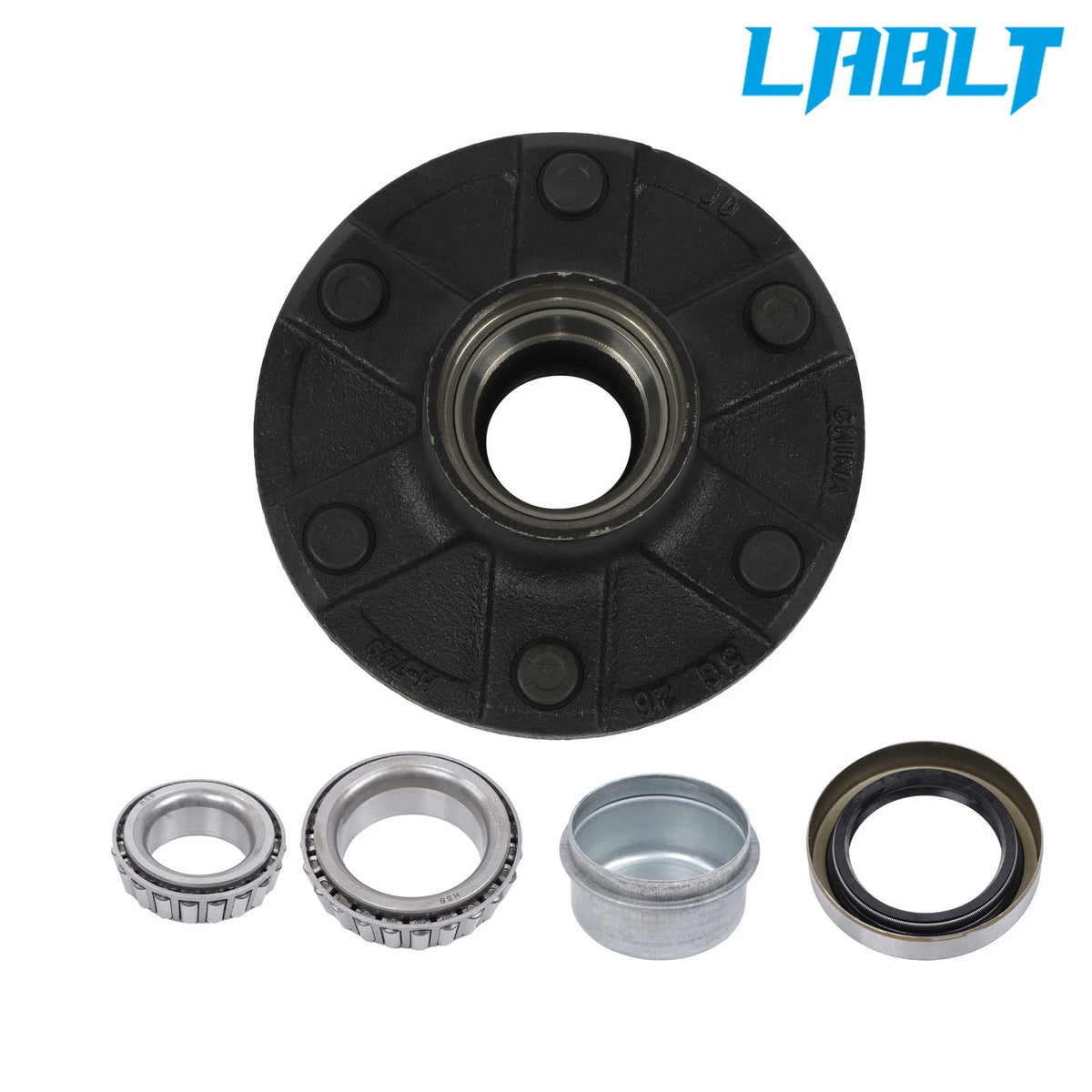3500 lbs Axle #84 Spindle with Trailer Bearings for Trailer Hub Assembly (6 on 5.5")