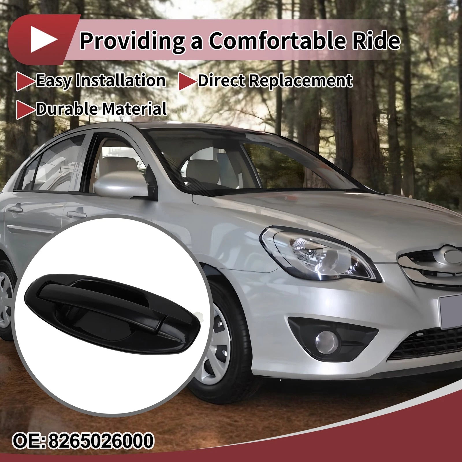 Exterior Door Handle Replacement for Hyundai Santa Fe Rear Left (2010–2018)