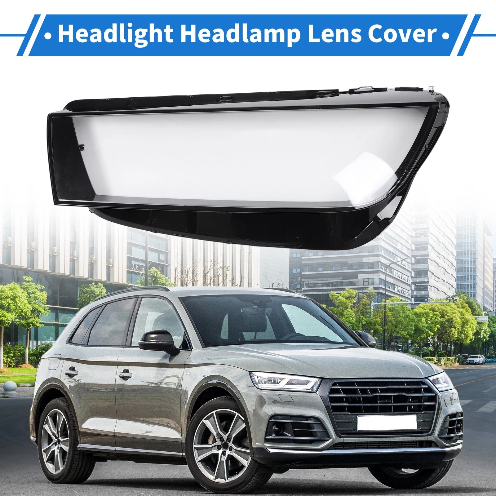 Front Left Headlight Lens Cover Replacement for Audi Q5 (2018–2020)