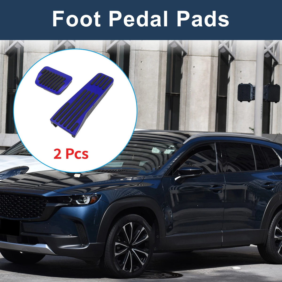 2Pcs Aluminum Alloy Foot Accelerator Pedal Covers for Universal Fit (No Mark)