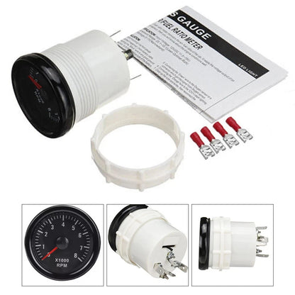 52mm Tachometer Gauge Kit for Direct Replacement in Vehicles (08000 RPM)
