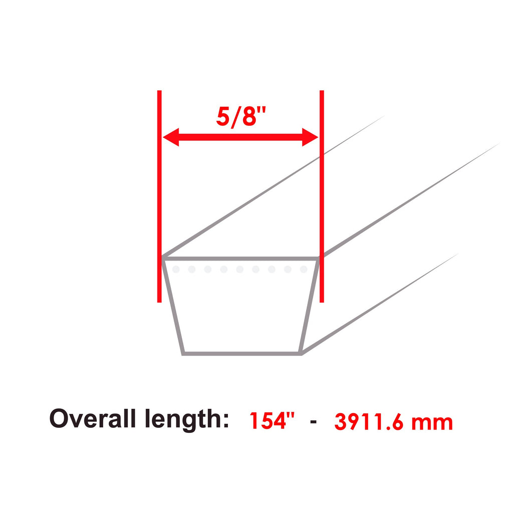Deck Spindle Belt Replacement for MTD Z8400 Z8600 (154 x 5/8) (2000–2010)