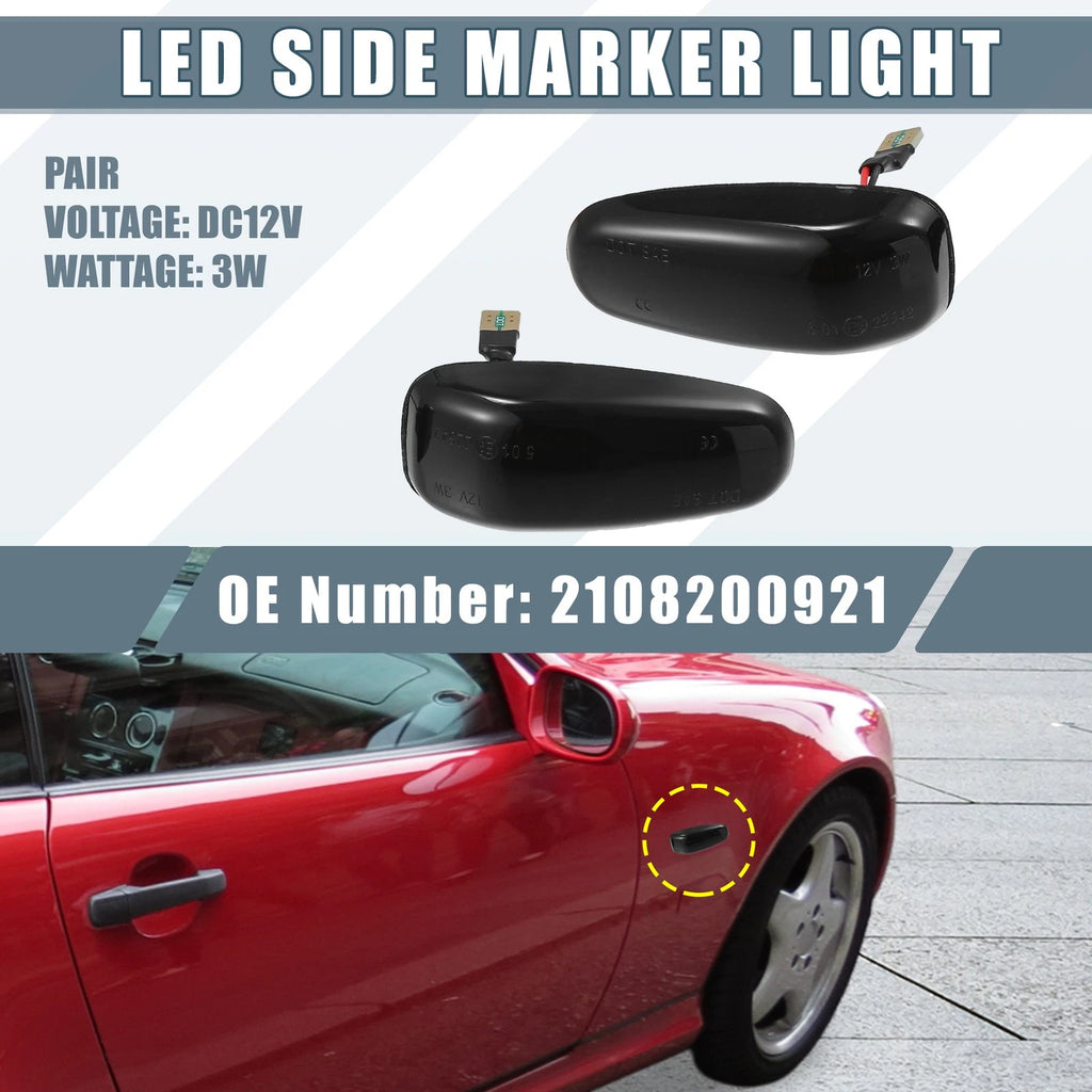 2PCS LED Side Marker Light Amber Front for Mercedes-Benz CLK320 (1998–1999)