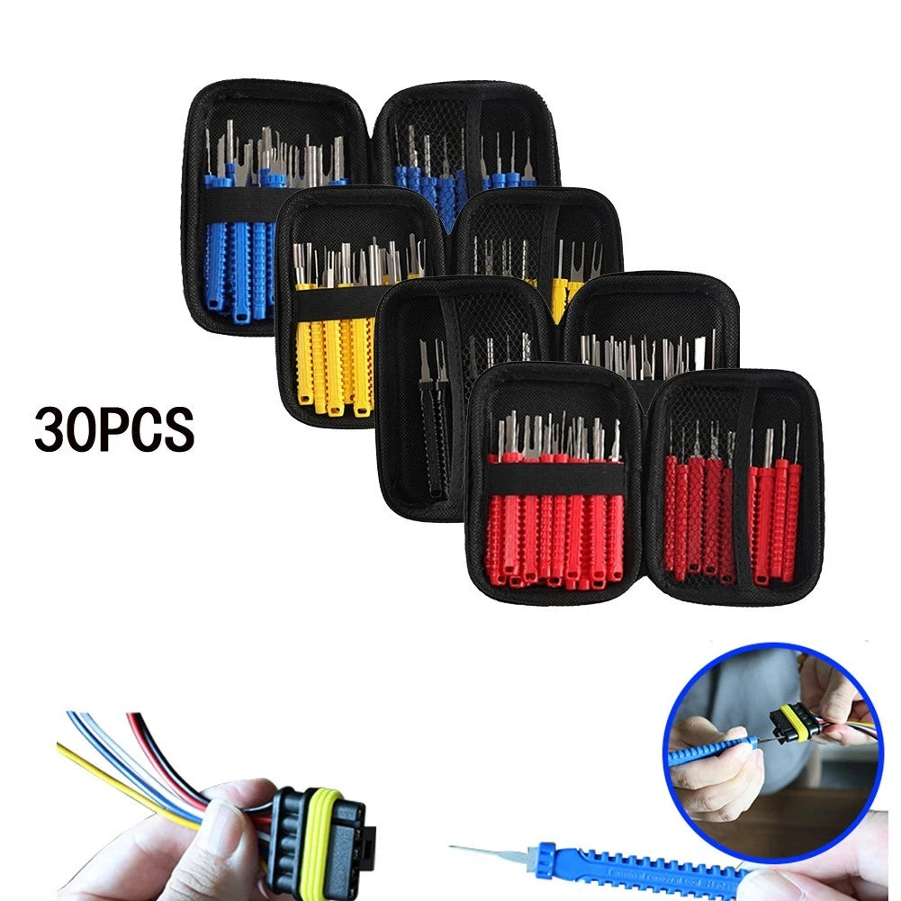 30 Pieces Terminal Removal Tool Kit Connector Depinning Set for Vehicle Repair