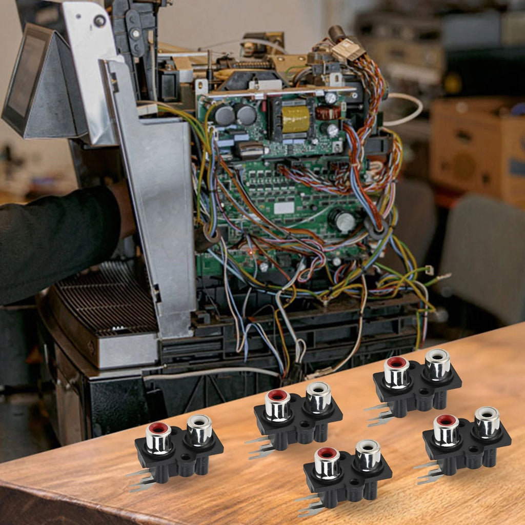 Set of 5 Female Connectors for Audio Visual Devices PCB Mount