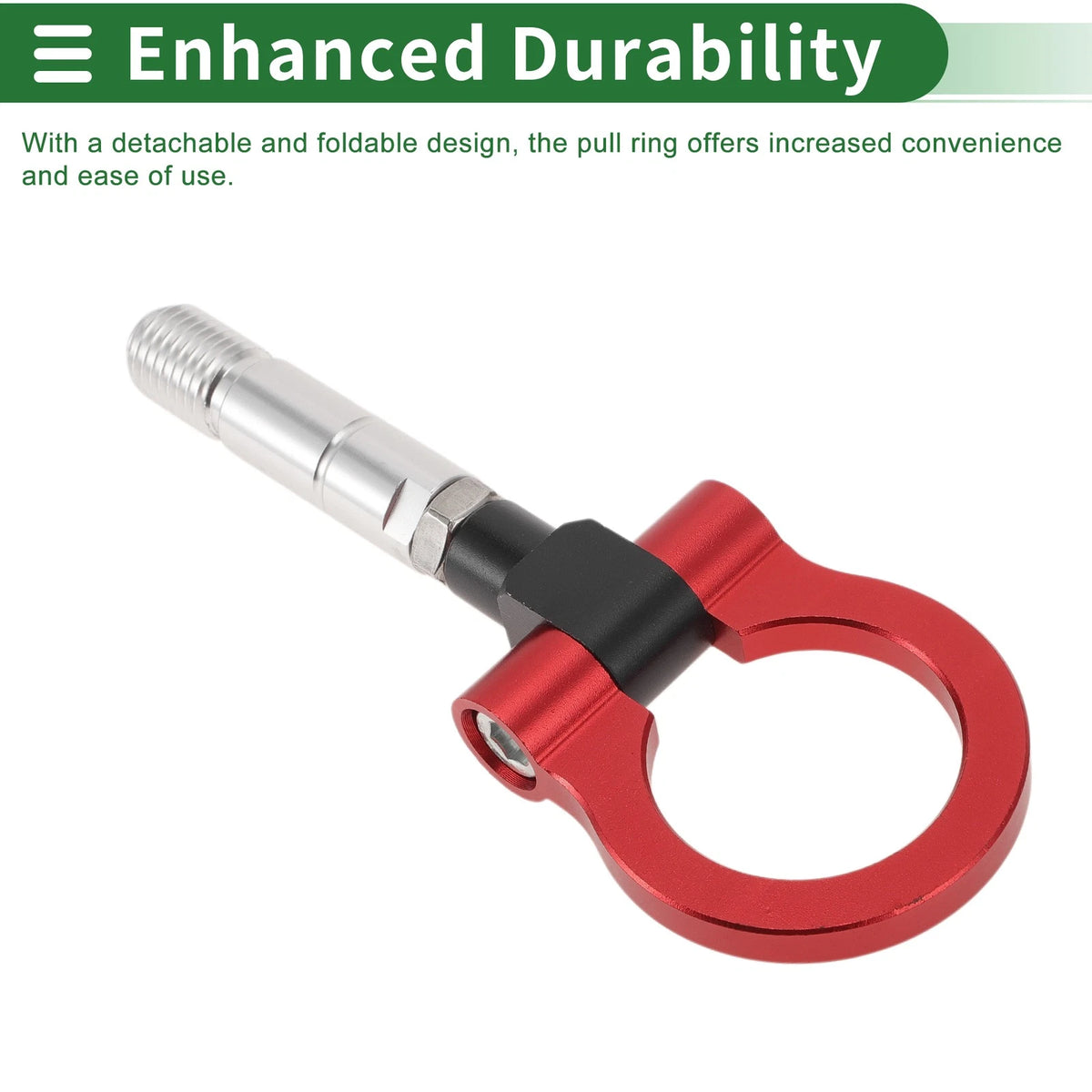 Set of 2 Tow Hooks for Mazda RX8 (2003–2008) 19mm Aluminum Alloy Red