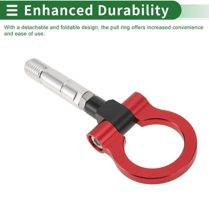 Set of 2 Tow Hooks for Mazda RX8 (2003–2008) 19mm Aluminum Alloy Red