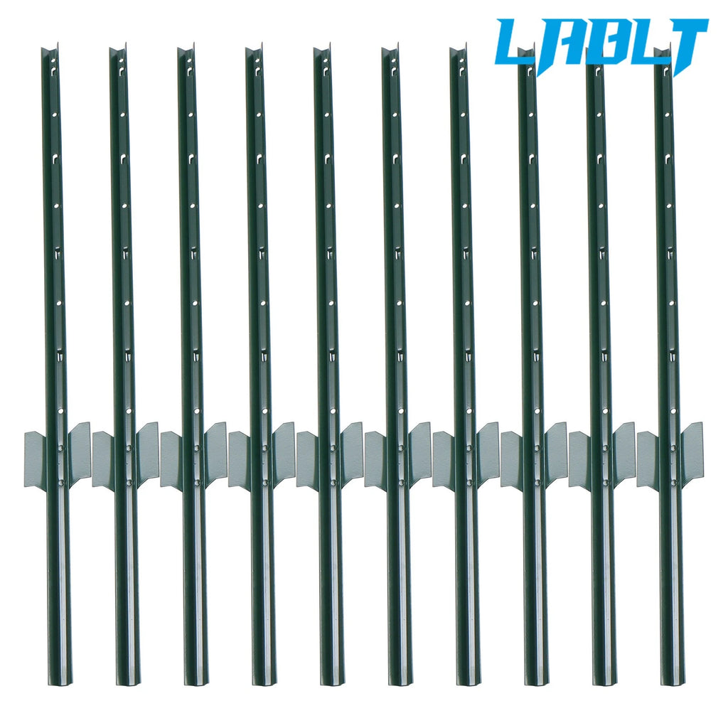 10Pc Heavy Duty Metal U Fence Posts for (No Dig)