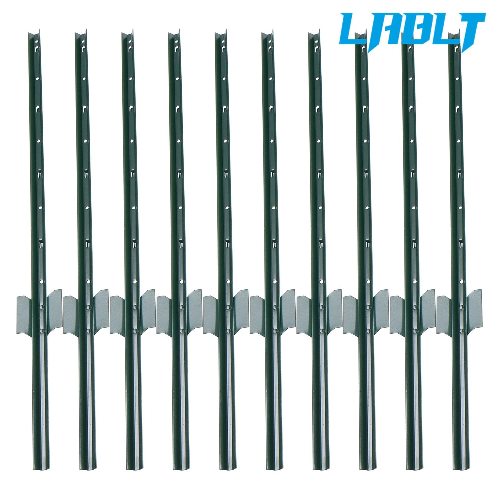 10Pc Heavy Duty Metal U Fence Posts for (No Dig)