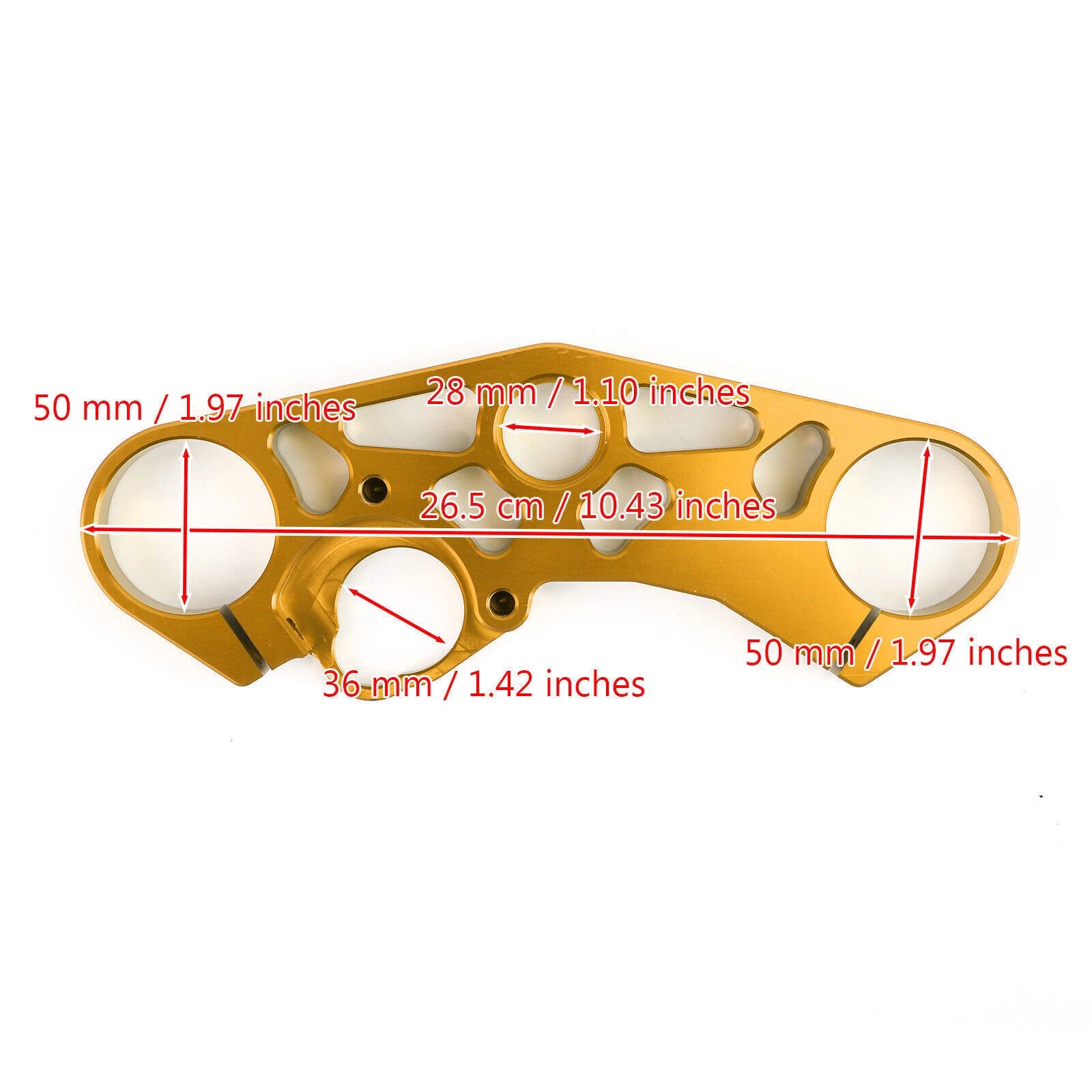 Lowering Triple Tree Front Upper Top Clamp for Suzuki GSXR 600 750 1000 (2001–2023) Gold T9