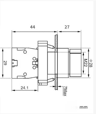 Rotary Switch LA155P-BD25 2 Position ON IP67 Waterproof