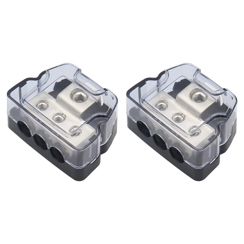 3-Way Distribution Block Power Wire Splitter Kit 0 Gauge to 4 Gauge