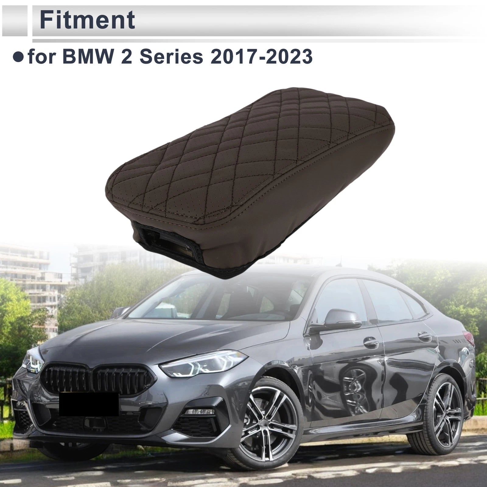 Car Center Console Cover for BMW 2 Series (2017–2023) Deep Brown 1 Pc