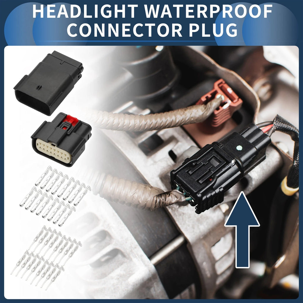 16 Pin Headlight Waterproof Connector Plug Replacement for Ford Mondeo (2007–2014)