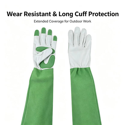 Long Cuff Cowhide Gloves for Gardening and Industrial Use