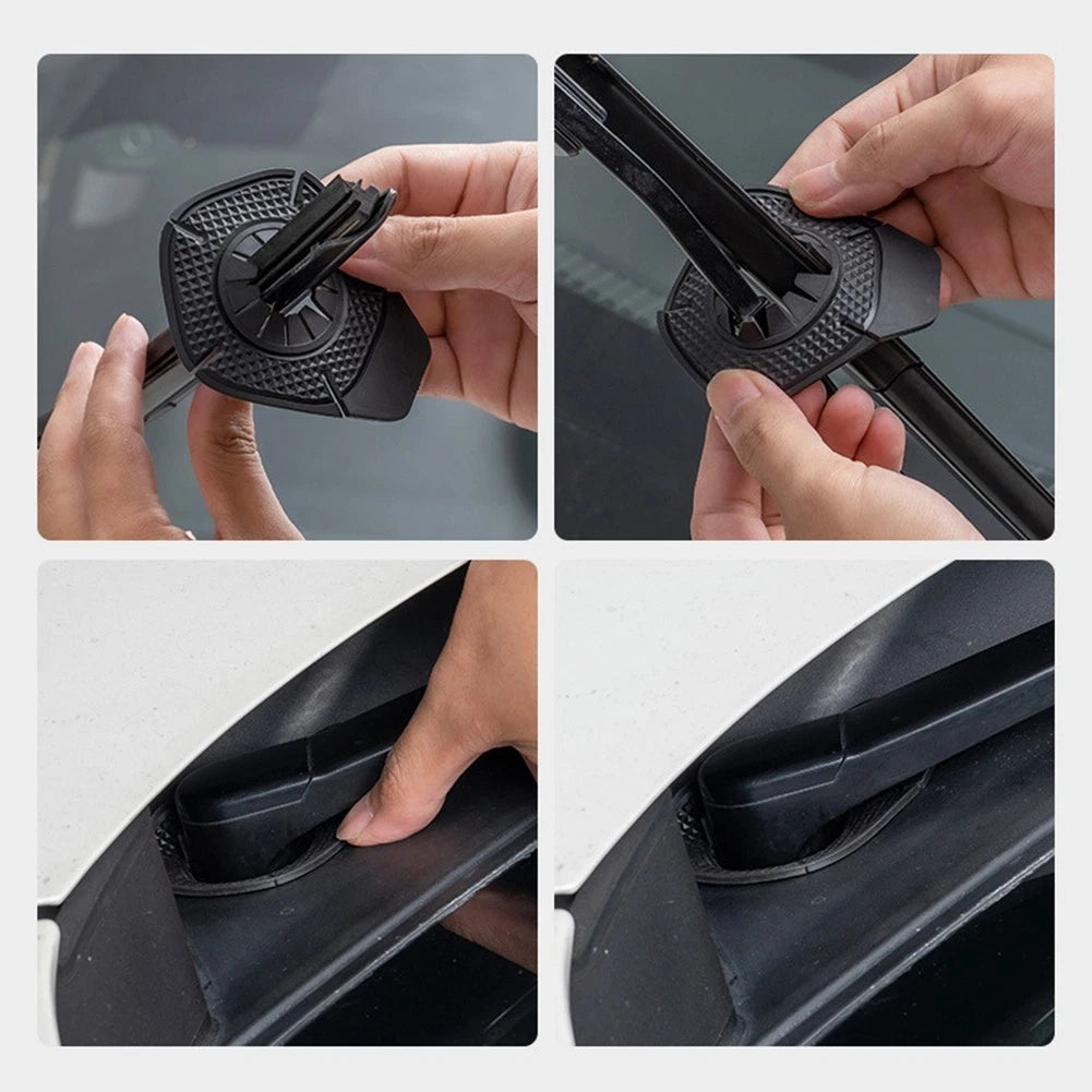 Set of 2 PVC Dustproof Covers for Windshield Wiper Arm Hole Protection
