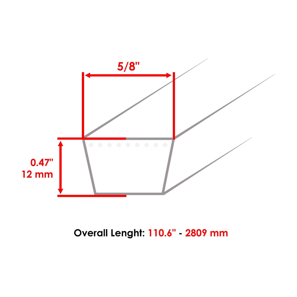 Deck Aramid Belt Replacement 54 Inch for John Deere X380 X390 (2015–2019)