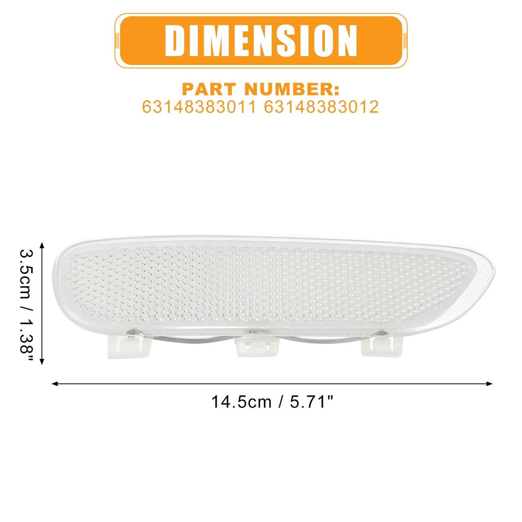 Front Bumper Reflector Side Marker Replacement for BMW 323Ci 325Ci (1998–2006)