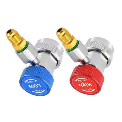 2X A/C R134A Quick Coupler Adapter for Car (High & Low Side)