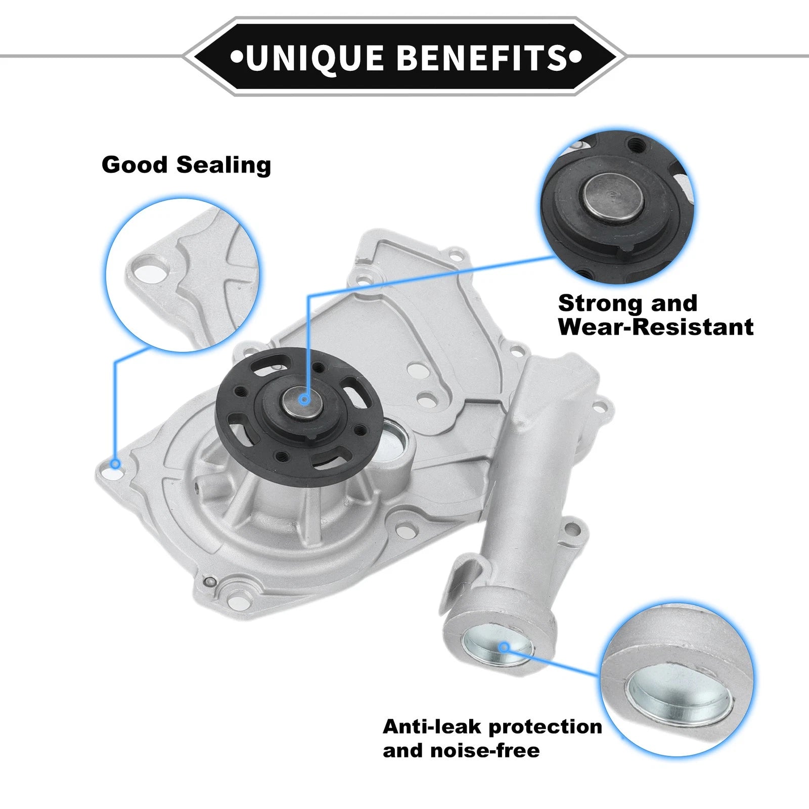 Water Pump Replacement with Gasket Kit for Hyundai Azera 2007–2009