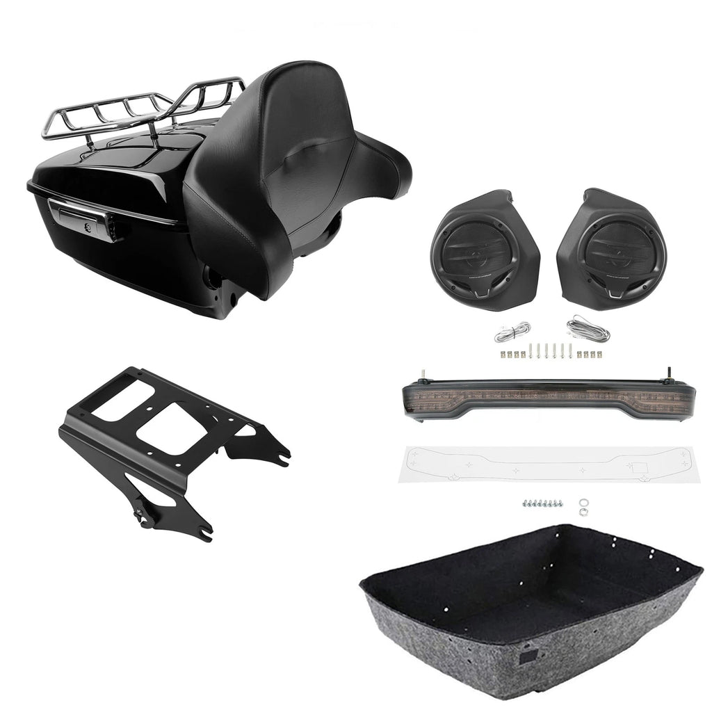 Trunk Luggage Backrest Light Rack Speakers for Harley Touring (2009–2013)