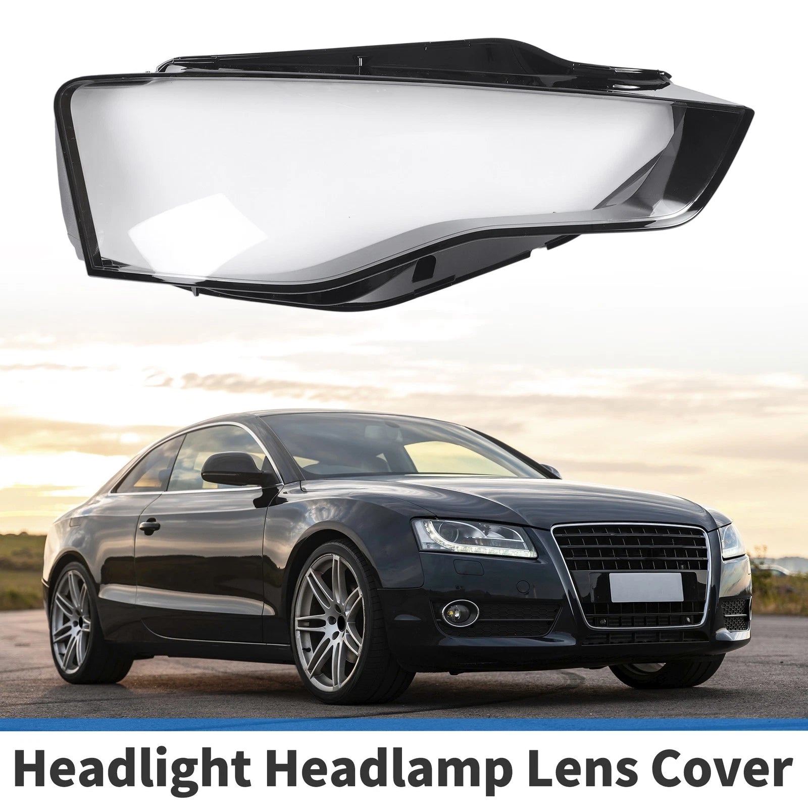 Headlight Lens Cover Front Right Replacement for Audi A5 (2012–2015)