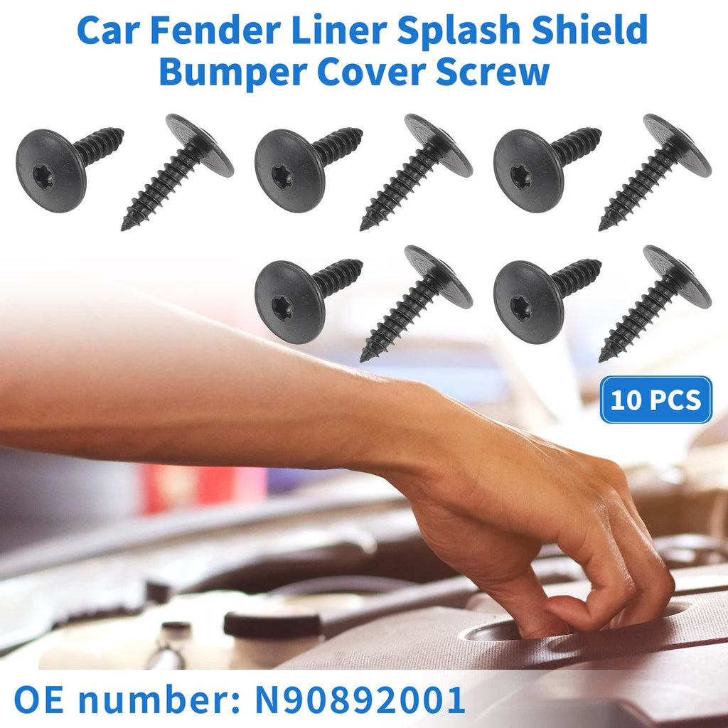 10 Pcs Fender Liner Splash Shield Bumper Cover Screws for Audi A4 (1996–2016)