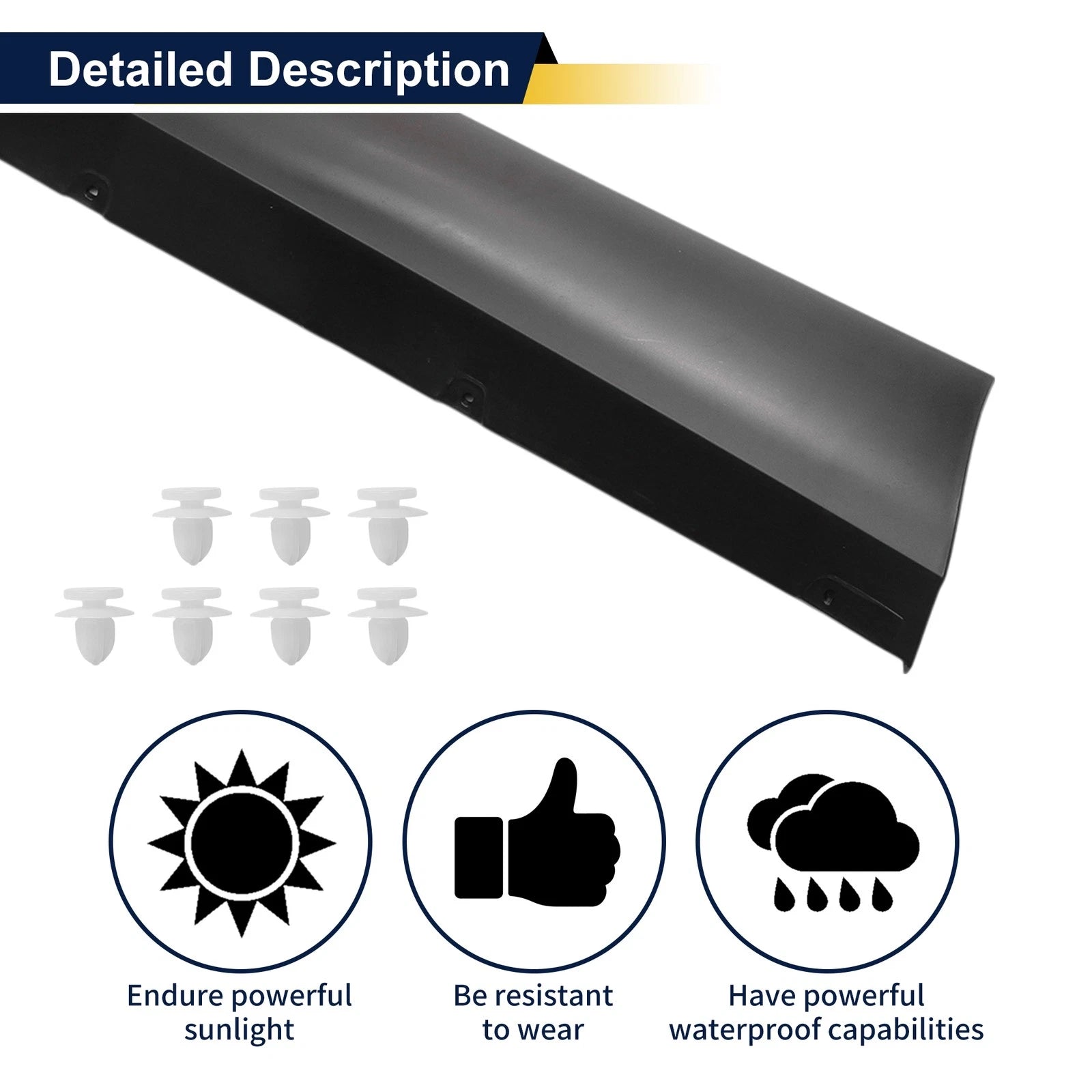 Lower Door Side Trim Garnish Replacement for Toyota Highlander (2014–2019)