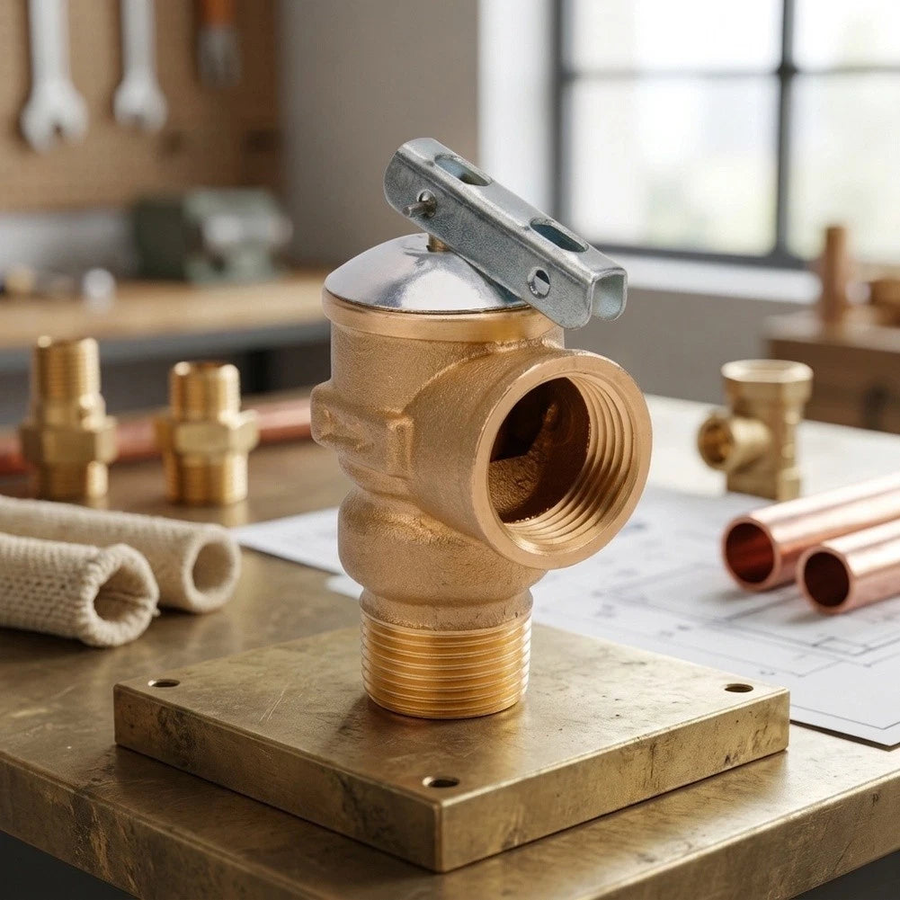 3/4 NPT Brass Safety Relief Valve 150 PSI for Hot Water Systems