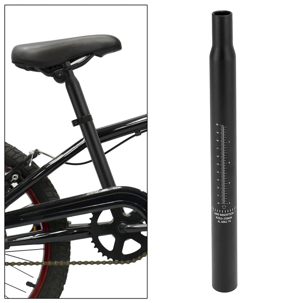 Bicycle Seat Post Aluminum Alloy with Scale Mark for 28.6x350mm Black