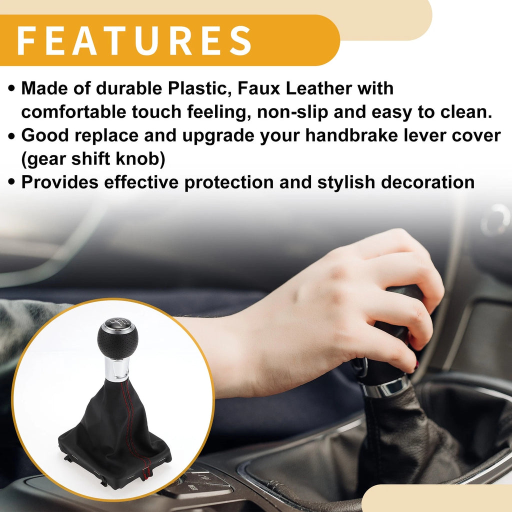 6 Speed Shift Knob with Boot Cover for Audi A3 (2010–2013)
