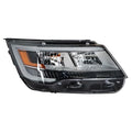 Halogen Headlight for Ford Explorer (2016–2019) Passenger Side w/ LED DRL Chrome