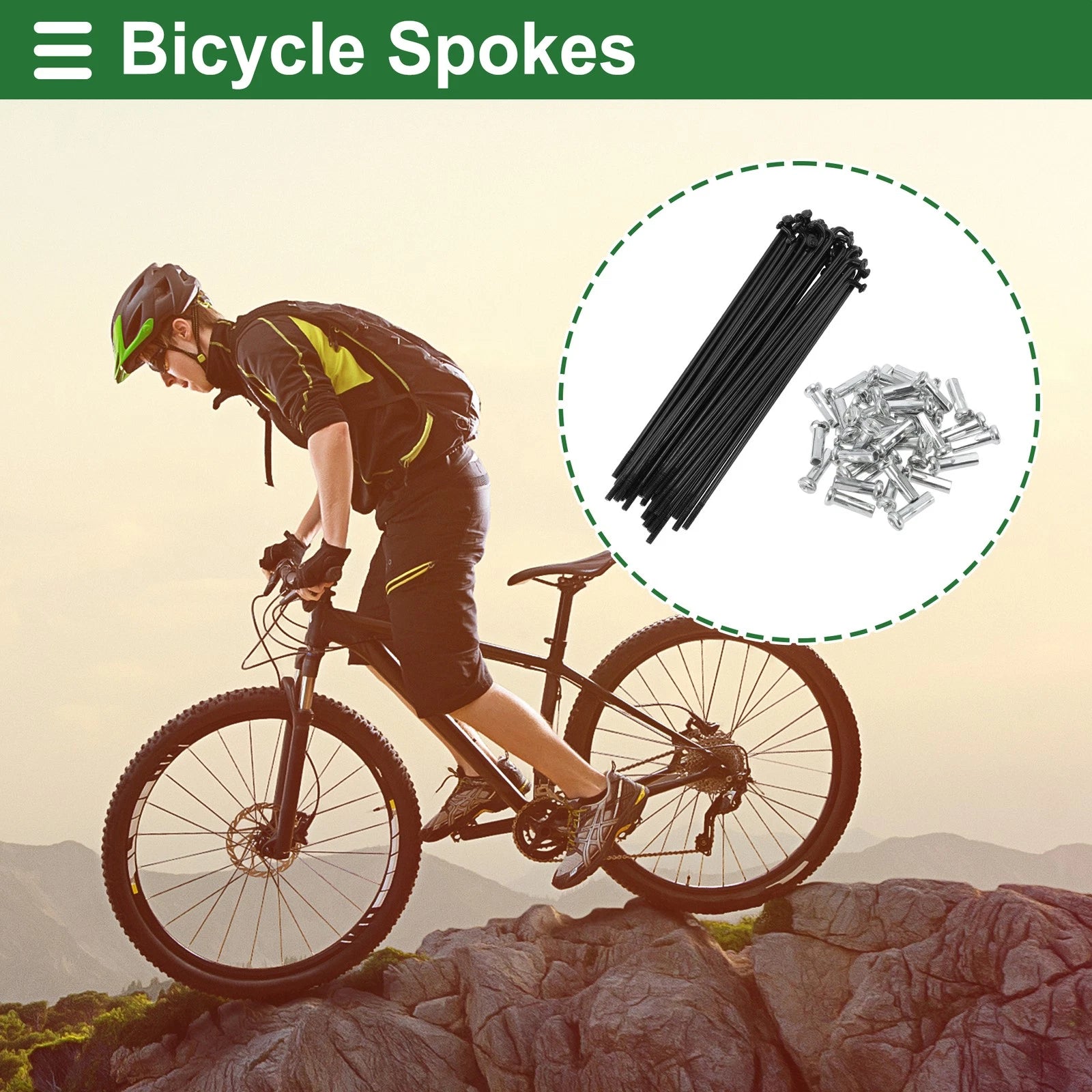 Spoke Nipple Replacement Carbon Steel 14G 101mm Universal for Bicycle (–)