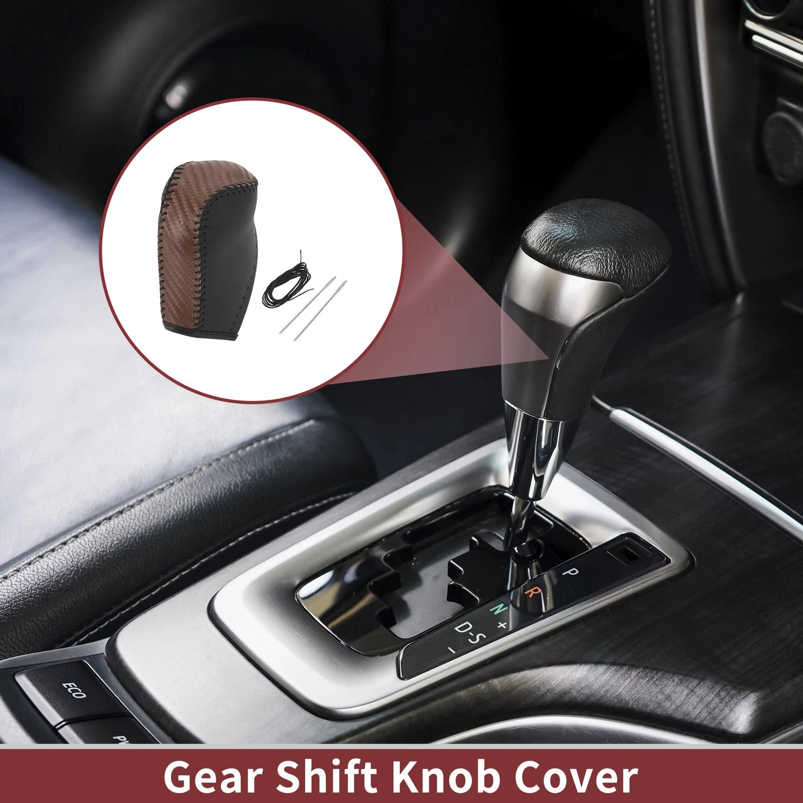 Gear Shift Knob Cover Replacement for Toyota Corolla (2014–2018) Brown Leather