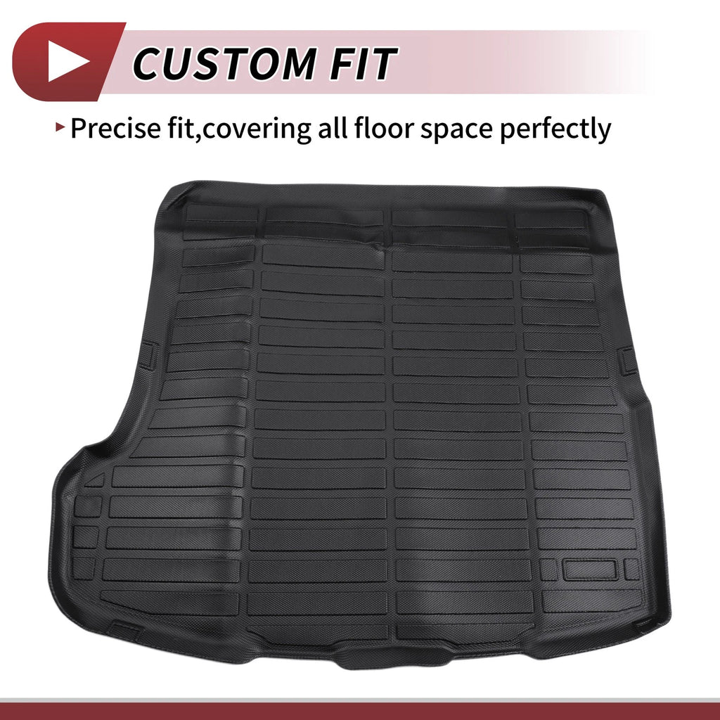 Cargo Liner Rear Trunk Mat for Genesis G70 (2019–2024) Long Grid Pattern Black TPE