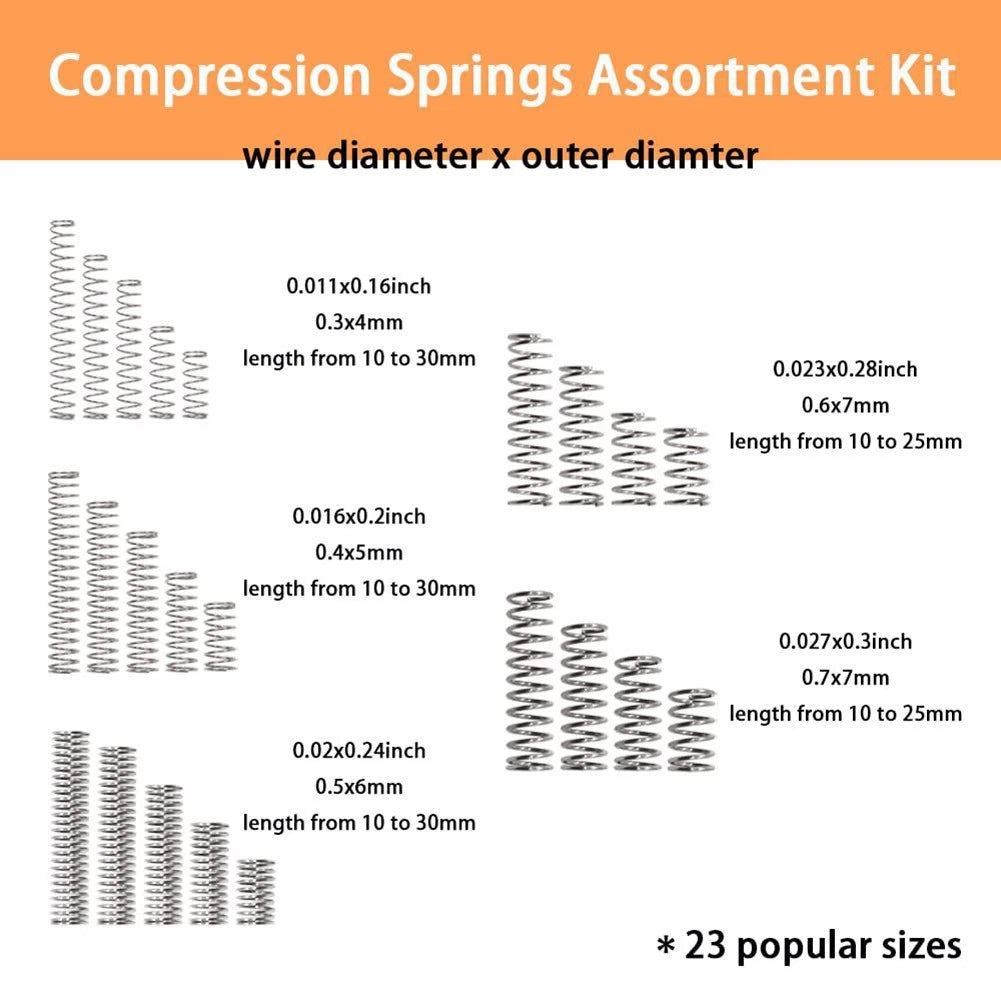 Stainless Steel Compression Spring Kit for Diverse Sizes (300)