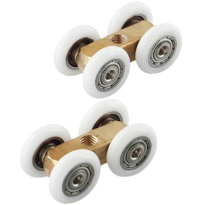 4X Bathroom Roller Door Hardware Four-wheel Hanging Glass Pulley