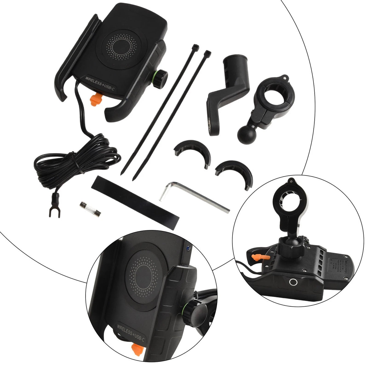 High Speed Wireless Charger And Phone Holder For Motorcycles 15W Fast Charging