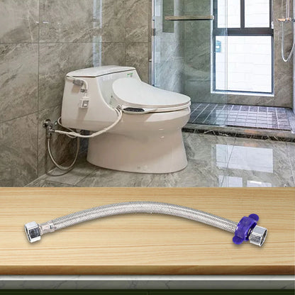 Metal Hose Inlet for Kitchen (30/50cm) - Stainless Steel Silver