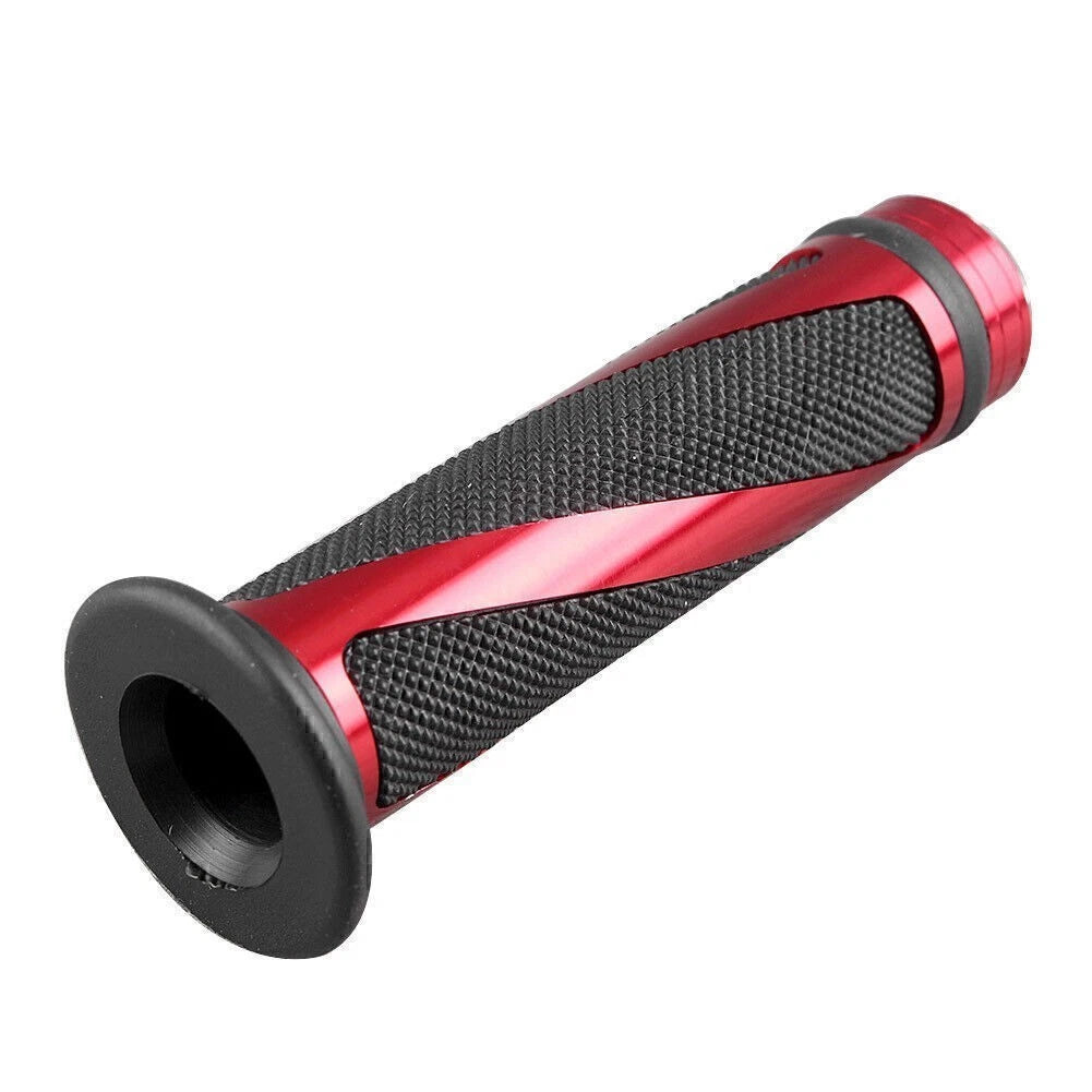 7/8" Gel Rubber Hand Grips for Motorcycle (Black & Red)